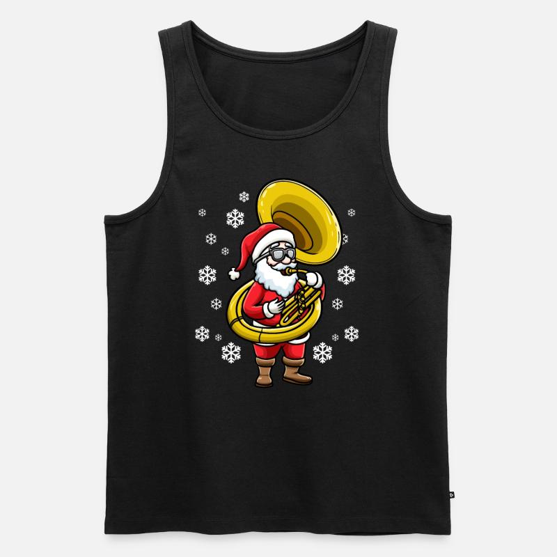 Weihnachtsmann Mit Sousaphon-instrument - Männer Premium Bio Tank Top - Schwarz