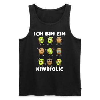 Kiwi Fruit Kiwiholic - Débardeur bio Premium Homme - noir - Devant - AI Model Male 178 light (178cm)