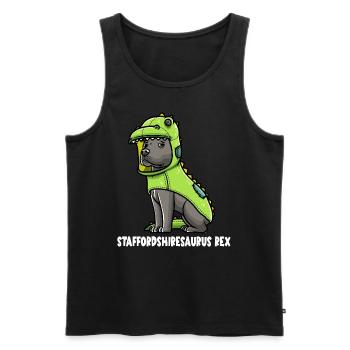 staffordshirStaffordshire Bull Terrier Dog - Men's Premium Organic Tank Top - black - Front - Michal (187cm)