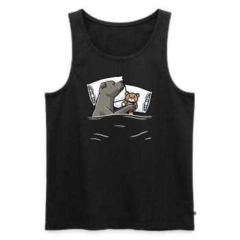 staffStaffordshire Bull Terrier dog with cuddly tie - Men's Premium Organic Tank Top - black - Front - Michal (187cm)