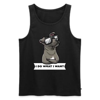 Staffordshire Bull Terrier Dog with Sunglasses - Men's Premium Organic Tank Top - black - Front - Michal (187cm)