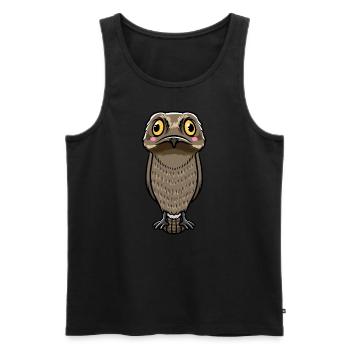 Daytime Sleeper Bird Kawaii Emoticon - Men's Premium Organic Tank Top - black - Front - AI Model Male 178 light (178cm)