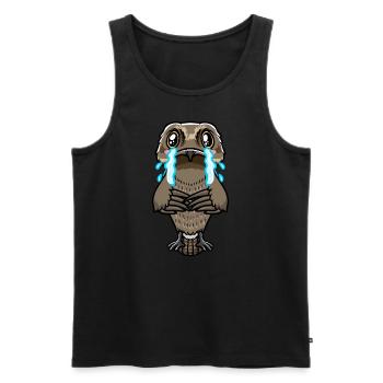 Daytime Sleeper Bird Kawaii Emoticon - Men's Premium Organic Tank Top - black - Front - AI Model Male 178 light (178cm)