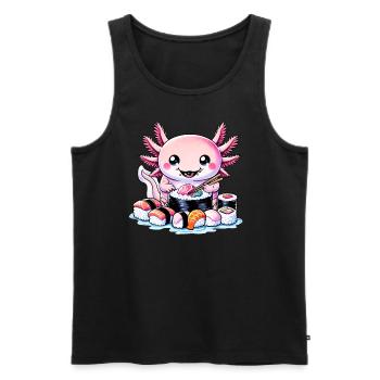 Axolotl- Und Sushi-liebhaber, Japanische - Männer Premium Bio Tank Top - Schwarz - Vorne - AI Model Male 178 light (178cm)