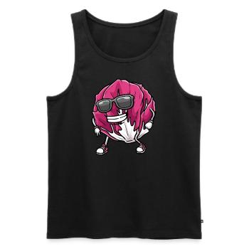 Tanzende Litschi Mit Sonnenbrille Litschis - Männer Premium Bio Tank Top - Schwarz - Vorne - AI Model Male 178 light (178cm)