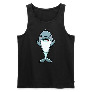 Delfin Emoticon - Männer Premium Bio Tank Top - Schwarz - Vorne - Michal (187cm)