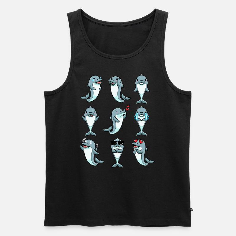 Delfin Emoticon - Männer Premium Bio Tank Top - Schwarz