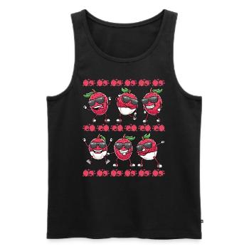 Tanzende Litschi Mit Sonnenbrille Litschis - Männer Premium Bio Tank Top - Schwarz - Vorne - AI Model Male 178 light (178cm)
