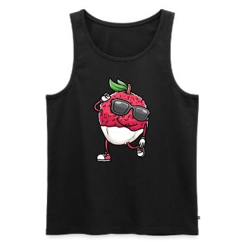 Tanzende Litschi Mit Sonnenbrille Litschis - Männer Premium Bio Tank Top - Schwarz - Vorne - AI Model Male 178 light (178cm)