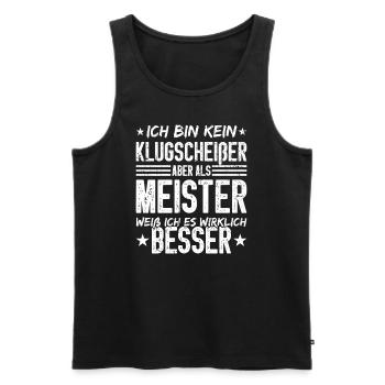 Drôle de maître disant Wisecracker - Débardeur bio Premium Homme - noir - Devant - AI Model Male 178 light (178cm)