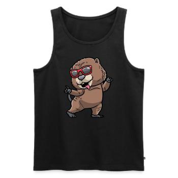 Rat musqué dansant rongeur - Débardeur bio Premium Homme - noir - Devant - Michal (187cm)