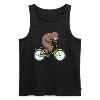 Rat musqué à vélo - Débardeur bio Premium Homme - noir - Devant - Michal (187cm)