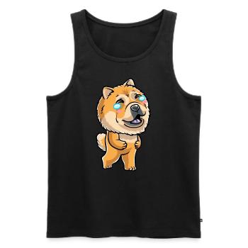 Chow-chow-hund-emoticon - Männer Premium Bio Tank Top - Schwarz - Vorne - Michal (187cm)