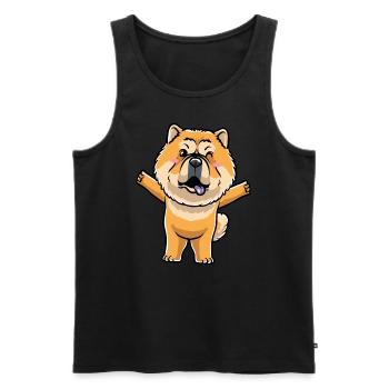 Chow-chow-hund-emoticon - Männer Premium Bio Tank Top - Schwarz - Vorne - Michal (187cm)