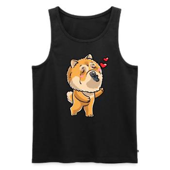 Chow-chow-hund-emoticon - Männer Premium Bio Tank Top - Schwarz - Vorne - Michal (187cm)