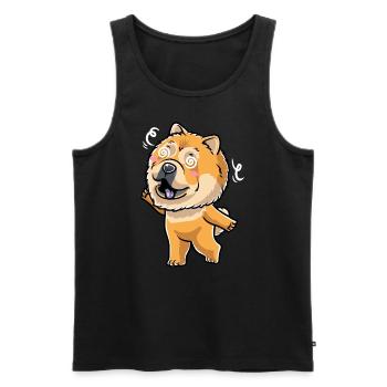 Chow-chow-hund-emoticon - Männer Premium Bio Tank Top - Schwarz - Vorne - Michal (187cm)