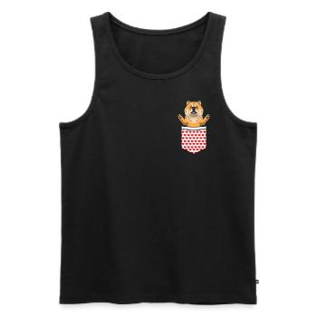 Chow-chow-hund In Der Tasche - Männer Premium Bio Tank Top - Schwarz - Vorne - Michal (187cm)