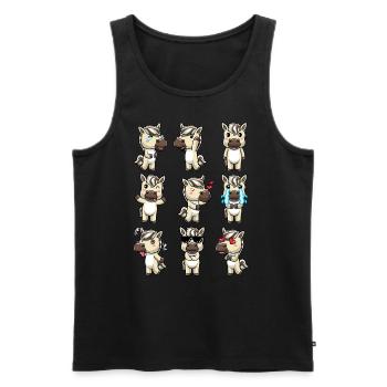 Fjordpferd Kawaii - Männer Premium Bio Tank Top - Schwarz - Vorne - AI Model Male 178 light (178cm)