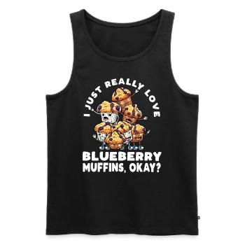 Ich Liebe Blaubeermuffins Einfach - Männer Premium Bio Tank Top - Schwarz - Vorne - AI Model Male 178 light (178cm)