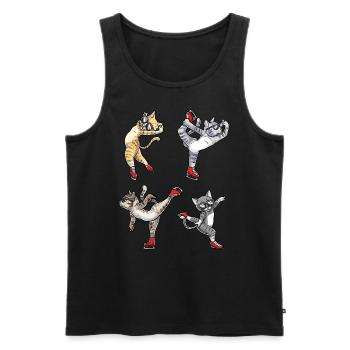 Figure Skating - Cat Figure Skating - Men's Premium Organic Tank Top - black - Front - AI Model Male 178 light (178cm)