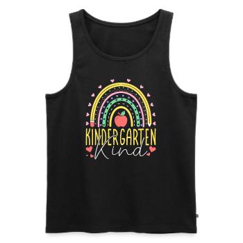 Enfants Maternelle Enfant Arc-en-ciel Fille - Débardeur bio Premium Homme - noir - Devant - AI Model Male 178 light (178cm)