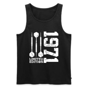 LIMITED EDITION 1971 DARTS 55. GEBURTSTAG - Männer Premium Bio Tank Top - Schwarz - Vorne - Michal (187cm)