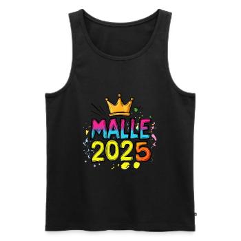 Malle 2025 Mallorca Saying - Men's Premium Organic Tank Top - black - Front - AI Model Male 178 light (178cm)