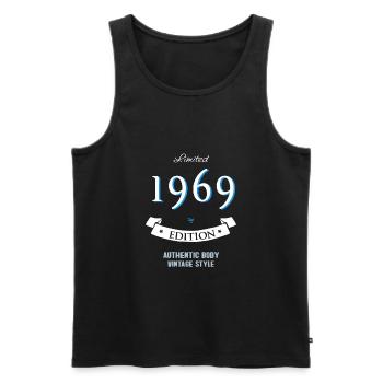 1969 birthday 50 years anniversary gift 50th b - Men's Premium Organic Tank Top - black - Front - AI Model Male 178 light (178cm)