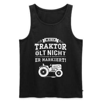 Traktor ölt nicht, er markiert! Schlepper Trecker - Männer Premium Bio Tank Top - Schwarz - Vorne - AI Model Male 178 light (178cm)