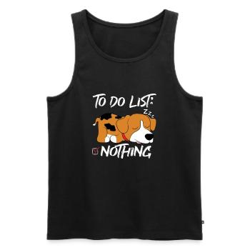 To do list nothing chien mignon cadeau - Débardeur bio Premium Homme - noir - Devant - Michal (187cm)