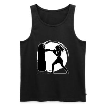 Muay Thai Woman - Men's Premium Organic Tank Top - black - Front - Michal (187cm)