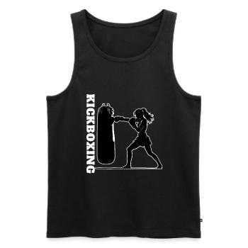 Kickbox Frau Design - Männer Premium Bio Tank Top - Schwarz - Vorne - Michal (187cm)