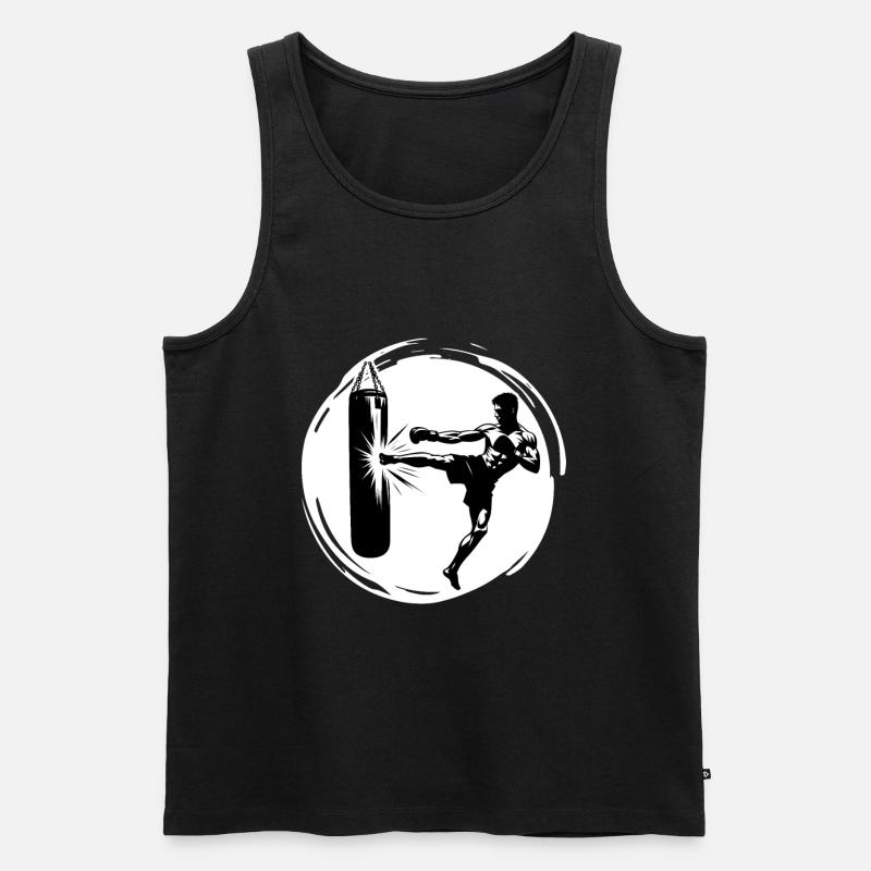 Kickboxen Kickboxer Kick - Männer Premium Bio Tank Top - Schwarz