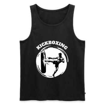 Combattant de kickboxing - Débardeur bio Premium Homme - noir - Devant - Michal (187cm)