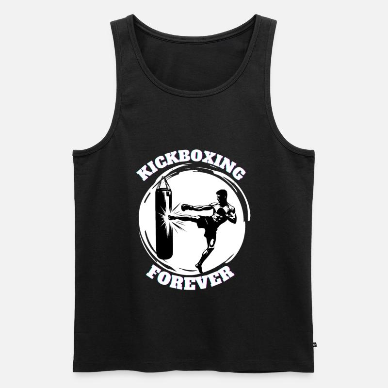 Kickbox-Kämpfer Kickboxer - Männer Premium Bio Tank Top - Schwarz