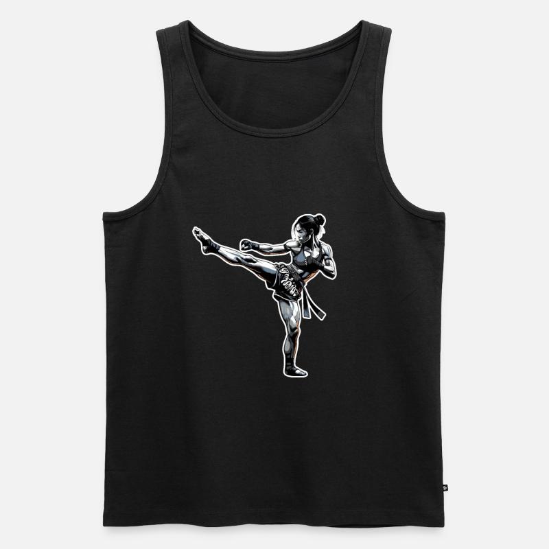Muay Thai Mädchen - Männer Premium Bio Tank Top - Schwarz