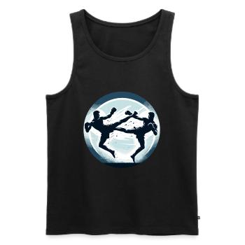 Muay Thai Image - Men's Premium Organic Tank Top - black - Front - AI Model Male 178 light (178cm)