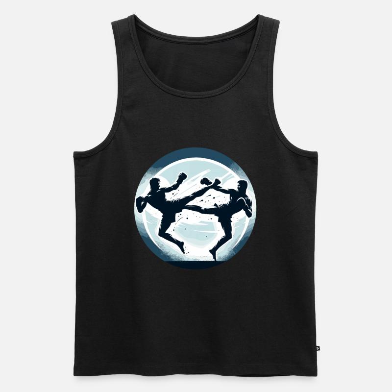 Muay Thai Bild - Männer Premium Bio Tank Top - Schwarz