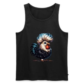 Polish Crested Chicken Polish Chicken - Men's Premium Organic Tank Top - black - Front - Michal (187cm)