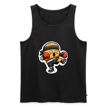 Funny Chicken Nuggets Kickboxing Boxing Lover - Men's Premium Organic Tank Top - black - Front - Michal (187cm)