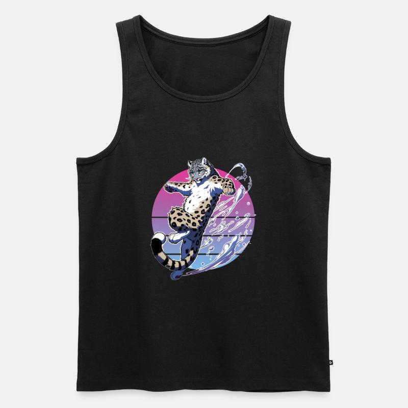 Snow Leopard Leopard White Leopard - Men's Premium Organic Tank Top - black