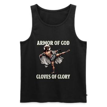 Funny Muay Thai Lord Jesus saying Christian Gift - Men's Premium Organic Tank Top - black - Front - Michal (187cm)