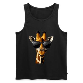 Funny Giraffes Drawn Giraffe Gift - Men's Premium Organic Tank Top - black - Front - Michal (187cm)