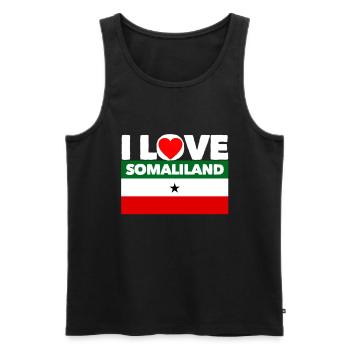 I love somaliland - Men's Premium Organic Tank Top - black - Front - AI Model Male 178 light (178cm)