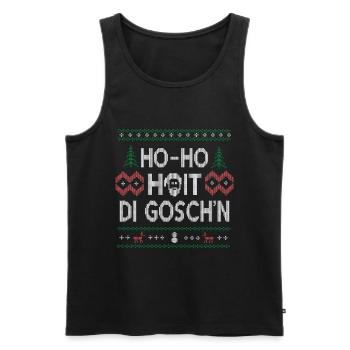Weihnachtlicher Spaß – Ho-Ho-Hoit di Gosch'n - Männer Premium Bio Tank Top - Schwarz - Vorne - Michal (187cm)