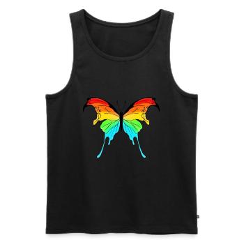 butterfly colorful - Männer Premium Bio Tank Top - Schwarz - Vorne - AI Model Male 178 light (178cm)