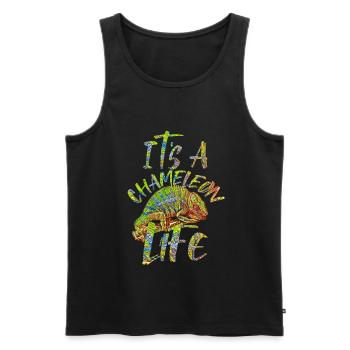 chameleon - Men's Premium Organic Tank Top - black - Front - Michal (187cm)