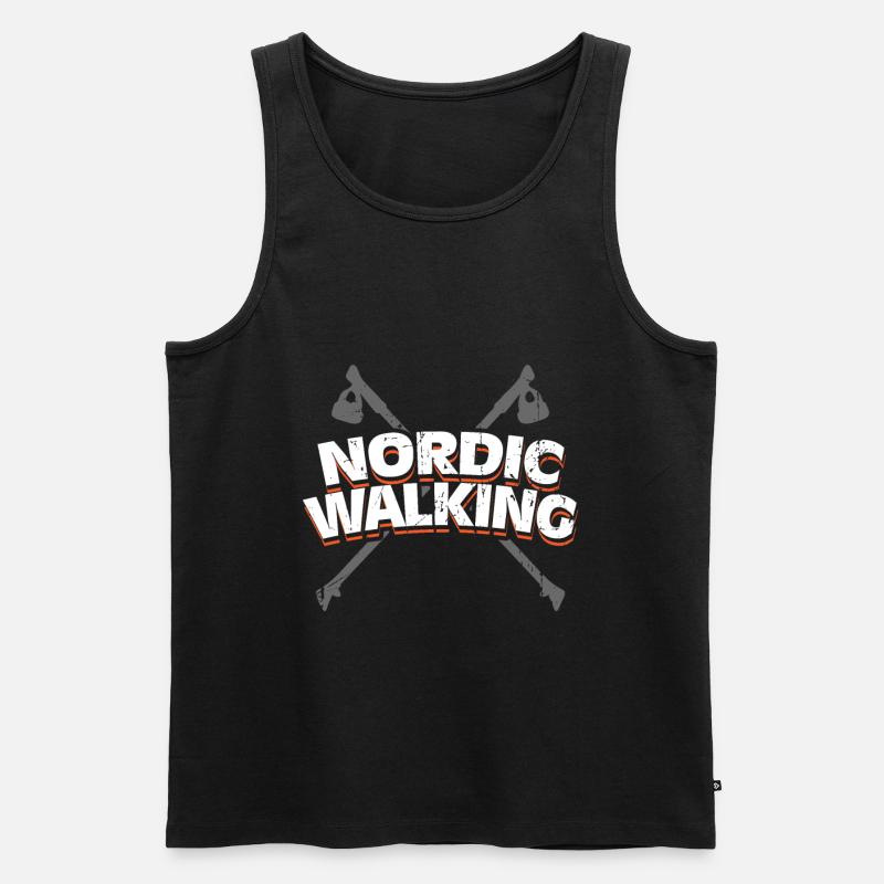 Nordic Walking - Männer Premium Bio Tank Top - Schwarz