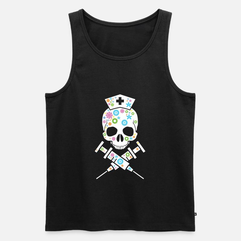 Krankenschwester Geschenkidee - Medizin Schädel. - Männer Premium Bio Tank Top - Schwarz