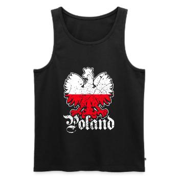 Poland flag eagle - Men's Premium Organic Tank Top - black - Front - AI Model Male 178 light (178cm)
